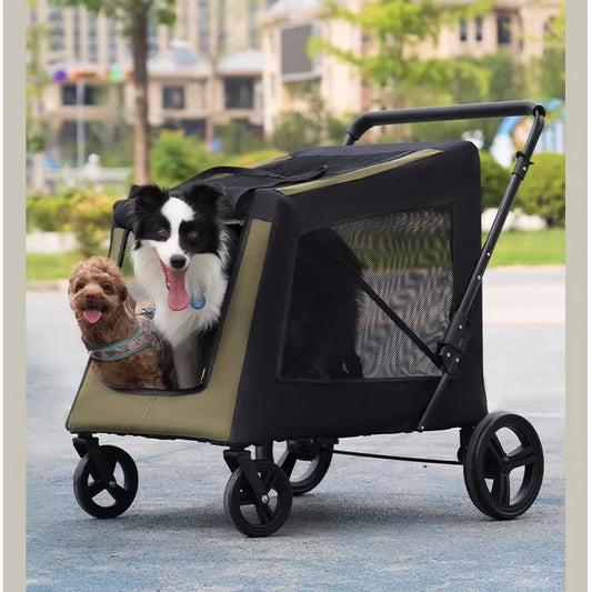 Portable Foldable Multi-functional Scooter for Large Dog Pet Carts Elderly Dog Walkers Convenient Multiple Pet Transport Merit Sell
