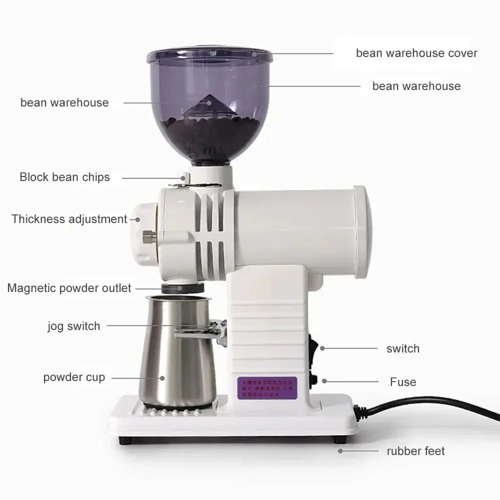 DIVEDEER Electric Coffee Bean Grinder Italian Hand Punch Small Household Coffee Bean Grinding and Crushing Machine