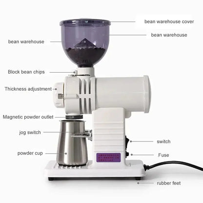 DIVEDEER Electric Coffee Bean Grinder Italian Hand Punch Small Household Coffee Bean Grinding and Crushing Machine
