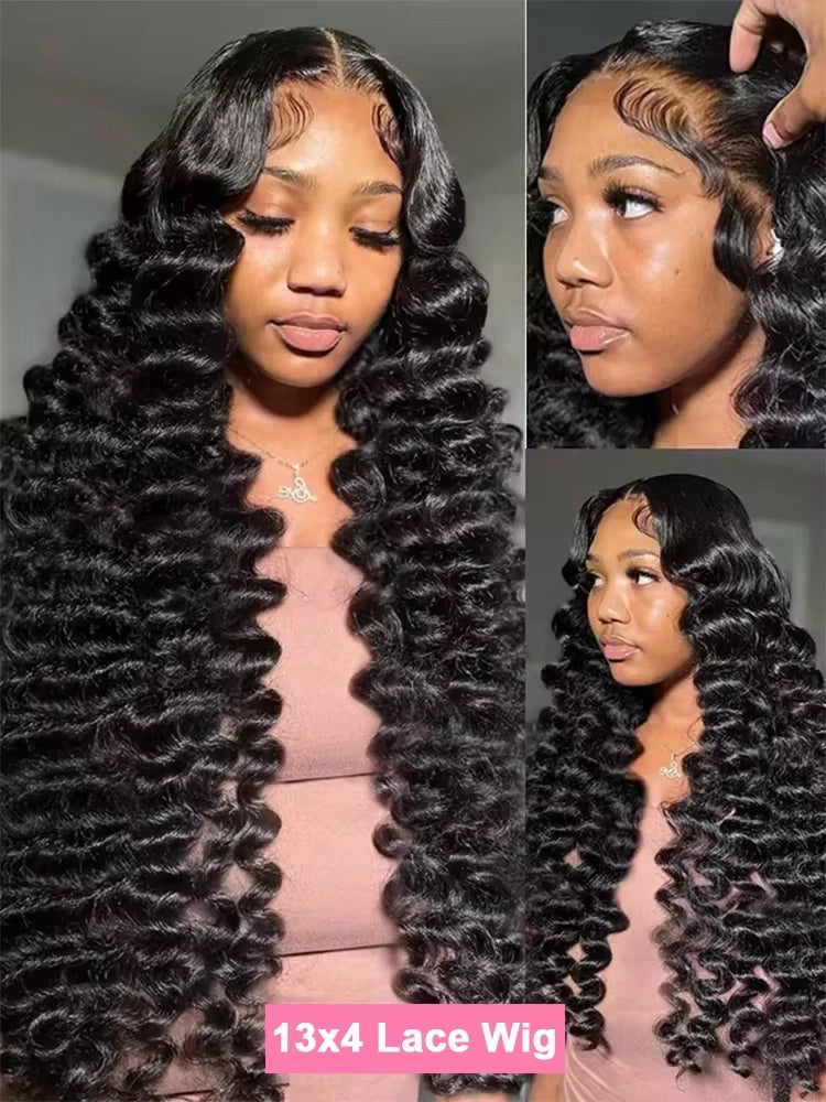 Loose Deep Wave 13x6 HD Lace Frontal Human Hair Wigs Brazilian Curly Wigs 13x4 Human Hair Lace Front Wig Preplucked Remy Hair