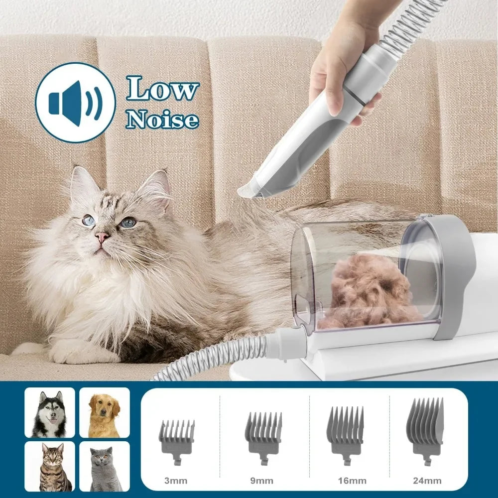 Dog Grooming Kit for Pet Include 4 Hair Clipper Combs 2.5L Vacuum Cleaner and 5 Pet Grooming Tools for Shedding - Merit Sell
