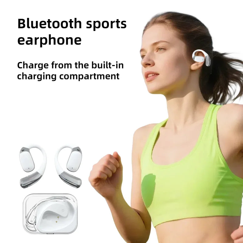 Open Ear Earbuds Bluetooth 5.4 Wireless Earbuds with Ear Hooks Stereo Open Ear Headphones with Clear Call for Running and sports