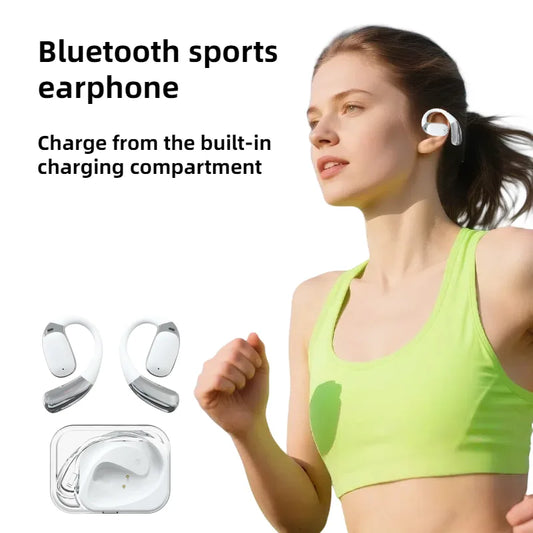 Open Ear Earbuds Bluetooth 5.4 Wireless Earbuds with Ear Hooks Stereo Open Ear Headphones with Clear Call for Running and sports