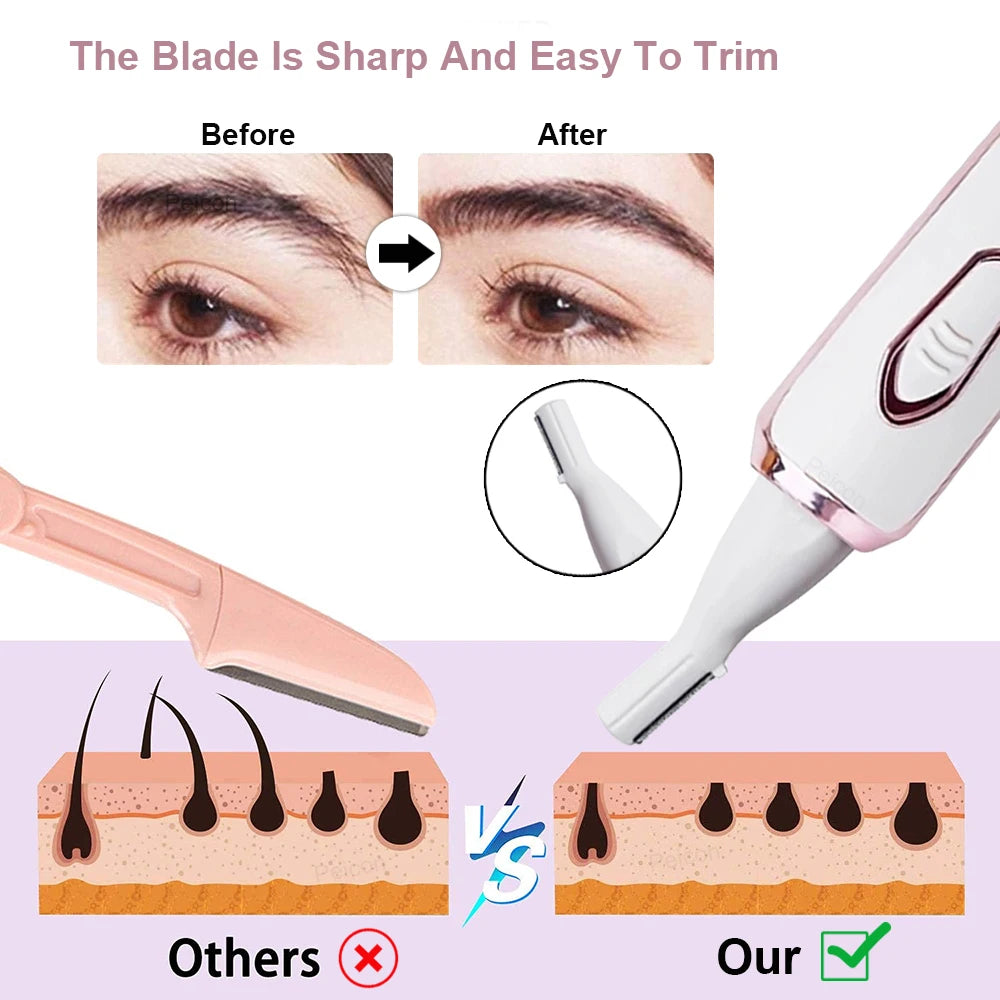 Epilator for Women 4 in 1 Hair Removal Painless Electric Razor Lady Shaver Eyebrow Nose Ear Face Body for Armpit Bikini Portable