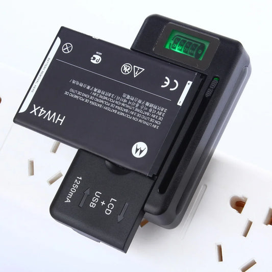 Mobile Battery Charger Universal LCD Indicator Screen USB-Port For Cell Phone Chargers 32-55mm Battery Charging US UK EU Plug - Merit Sell