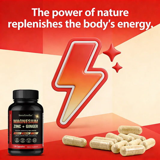 Magnesium + Carnitine + Zinc Capsules - Vitamin B Complex, Supports energy health, Improves muscle strength, Balances metabolism