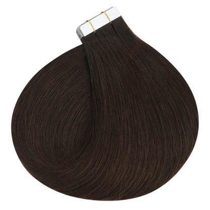 Ugeat Human Hair Tape in Extensions Brown Hair Extensions Real Human Hair Dark Brown Remy Hair Invisible Double Sided