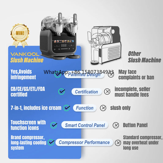 3.6L Dual Slush & Soft Ice Cream Machine | Commercial Frozen Drink Maker
