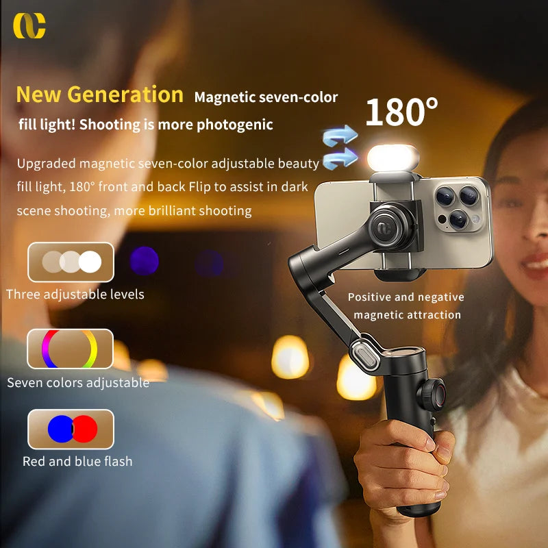AOCHUAN Smart XE 3-Axis Handheld Gimbal Stabilizer for Smartphone iPhone Android Face Tracking Tiktok Vlog Live Streaming - Merit Sell