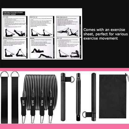 Resistance Bands Set with Fitness Bar Workout Gym Pull Rope Yoga TPE or Latex Tube Sports Elastic Exercise Equipment for Home