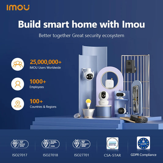 Close-up of IMOU smart sensor LCD screen showing temperature and humidity readings Merit Sell