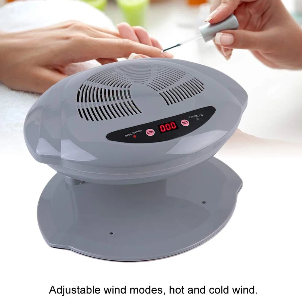 Nail Dryer Nail Fan Hair Dryer with Automatic Hot and Cold Air Function Nail Tools Suitable for Curing Fingernails and Toenails