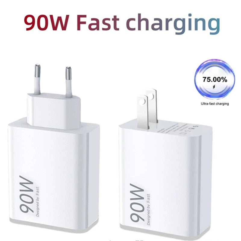 90w 6A Mobile Phone Charger Charging Head European And American Plug Adapter Fast Charging Head Suitable For Xiaomi Redmi