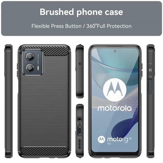 Carbon Fiber Texture TPU Case for Motorola Moto E13 E22 E22i E32 Edge 40 Neo 30 Fusion Shockproof Protective Cover Funda