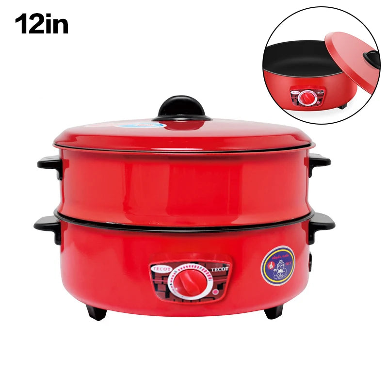 2.4L/4L Red Multicooker Single Layer Electric Pot 1-2 People Household Non-stick Pan Hot Pot Rice Cooker Cooking Appliances