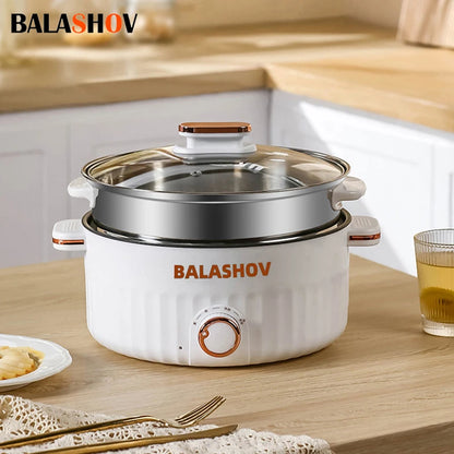 Portable Electric Multifunctional Cooker Household Double Layer Hot Pot Mini Non-stick Cookware for Kitchen and Home Appliance - Merit Sell