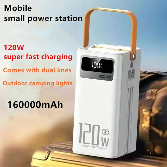 New 160000mAh Charger Portable Large Capacity Mobile Power 120W Fast Charger USB Type-C Phone External Battery - Merit Sell