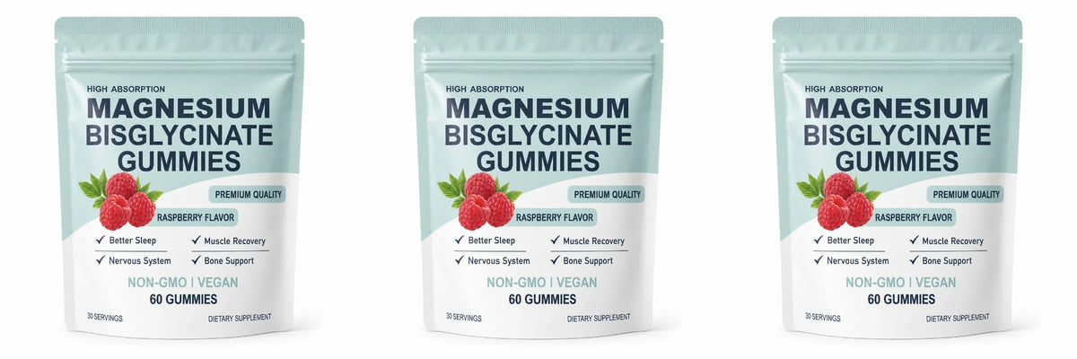 Magnesium Bisglycinate Gummies for Adults 400mg High Absorption for Sleep Nervous System Health Muscle Recovery Bone Health 60ct