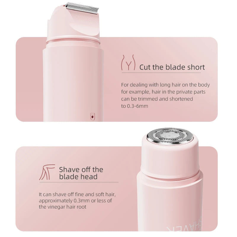 SoftAura Double Head Electric Epilator for Women Rechargeable Painless Hair Remover Shaver Body Private Bikini Gentle Trimming