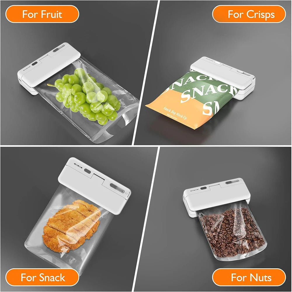 Mini Plastic Bag Sealer Portable Handheld Food Sealer 2 in 1 Rechargable Food Packaging Heat Sealer Thermal Plastic Bag Sealants