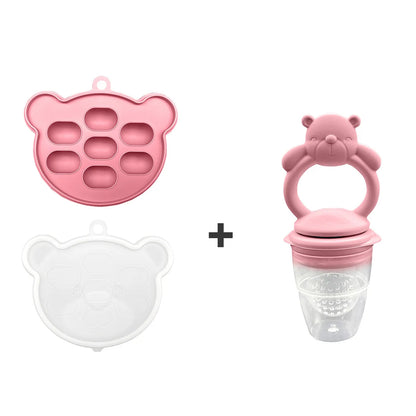 Baby Koala Fruit Feeder Set Food Supplement Feeder BPA Free Silicone Nursing Feeding Freezer Tray Tableware Fresh Food Feeder