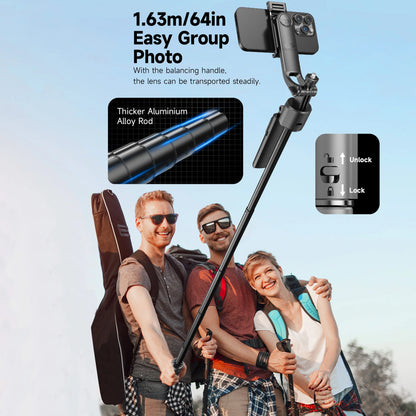 C17 Tripod 360°Auto-Rotation AI Tracking Remote Control Bluetooth Shooting Quadrapod Selfie Stick Stabilizer Optional Fill Light