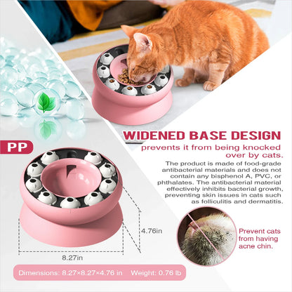 Cat Toys Slow Feeder Cat Bowl Interactive for Indoor Cats Cat Puzzle Feeder Pet Toy for Aid Pets Digestion & Mental Stimulation
