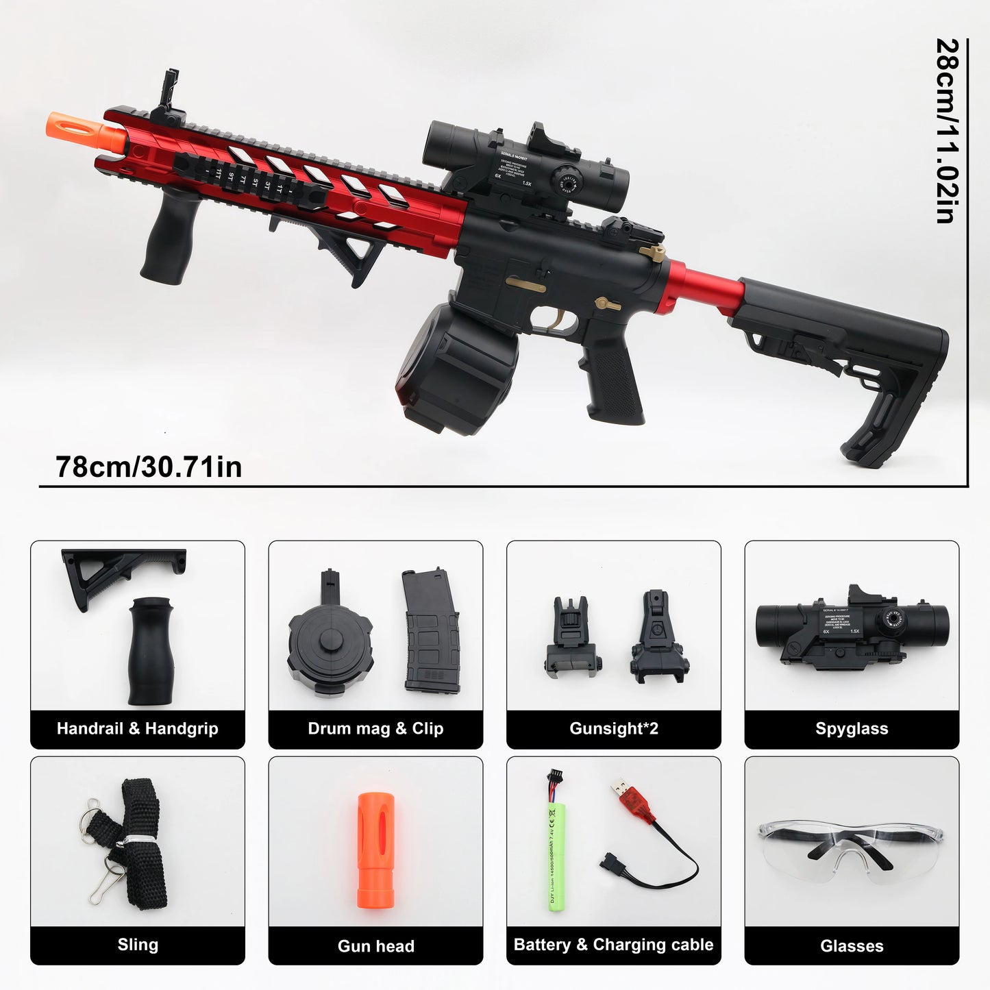 High-Performance Water Gel Ball Blaster,Electric Ball Blaster Toy Gun  - Safe Outdoor Fun for Kids & Adults(Bullets Excluded)