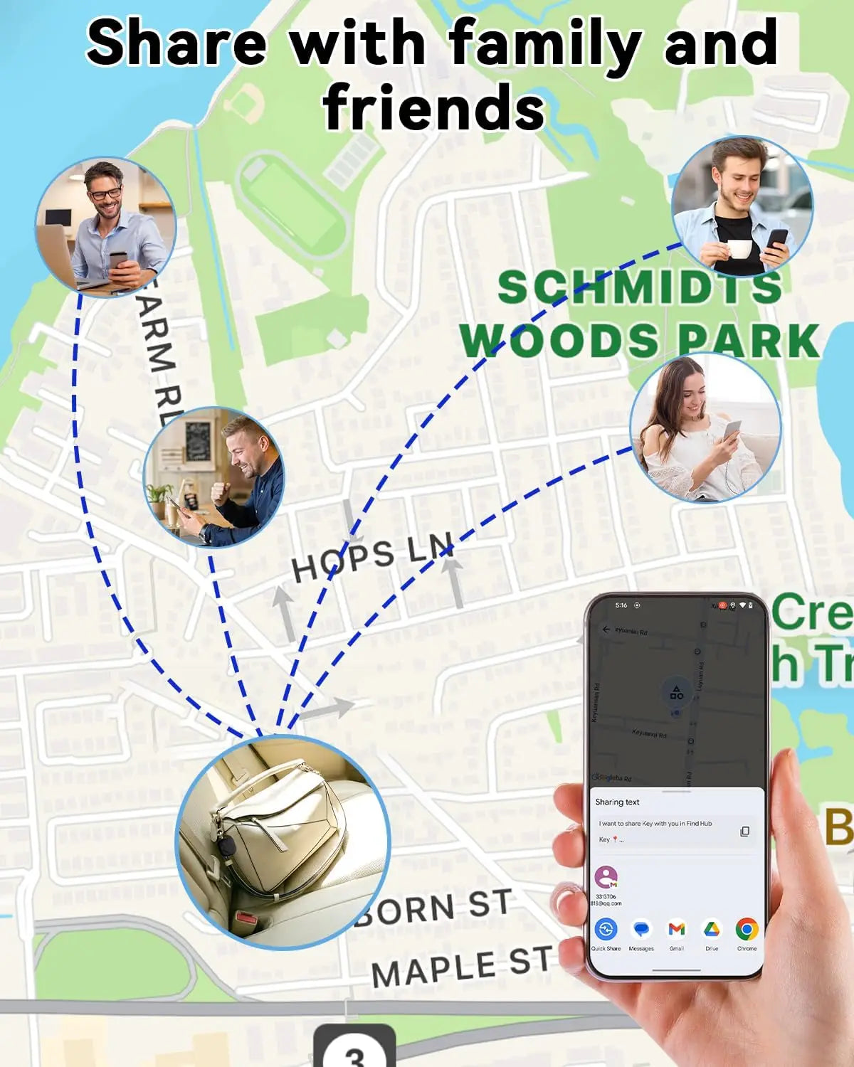 New Air Tag Tracker Dual System Bluetooth Smart Tag Compatible with Apple Find My IOS & Google Find Hub Android,80-100dB Alarm