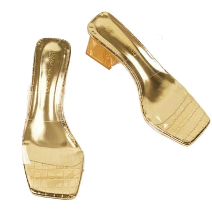 Plus Size 35-43 women's Shoes Summer Concise Slippers Square Toe Shallow Slippers High Quality Luxury Slippers