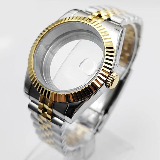 Gold 36mm 39mm Watch Case Stainless Steel Sapphire Glass For NH35 NH36 ETA2824 2836 Miyota8215 8205 821A PT5000 ST2130 Movement