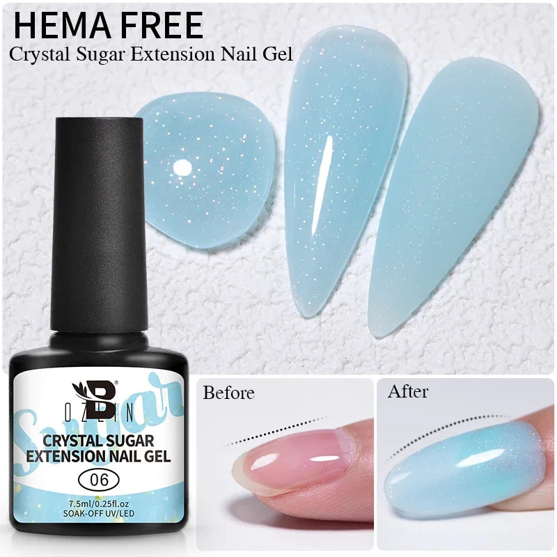 AWStorG 15ML Fiber Builder Nail Gel In A Bottle UV Semi Permanent Clear Pink Nail Strengthener Extension Construction Gel