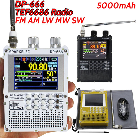 DP-666 TEF6686 Radio High Sensitivity Full Band FM AM LW MW SW Shortwave ESP32 RDS 2.8inch IPS Touch LCD Screen DSP Radio