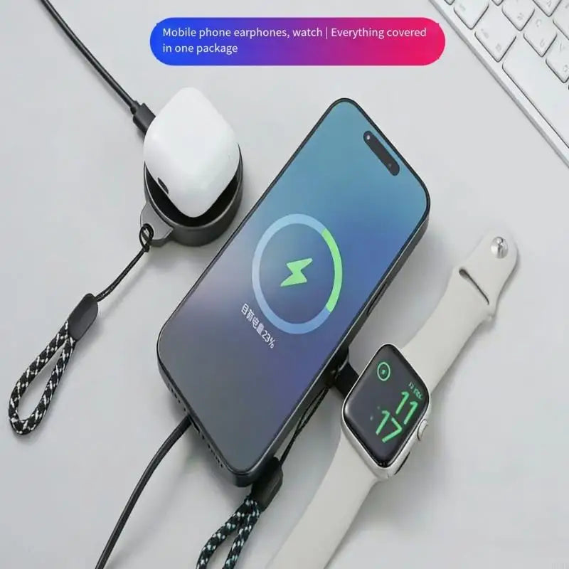 Wireless Chargers Phone Charging Station: 3 in 1 Chargers Stand Multiple Devices for Cellphone Smartwatch Earphone H8WD