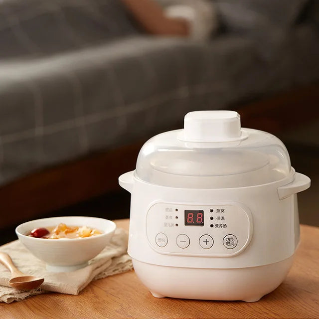 200W Electric Slow Cooker Food Steamer Stew Cup Multicooker Ceramic Pot Cubilose Stew Pregnant Tonic Baby Supplement Food Warmer
