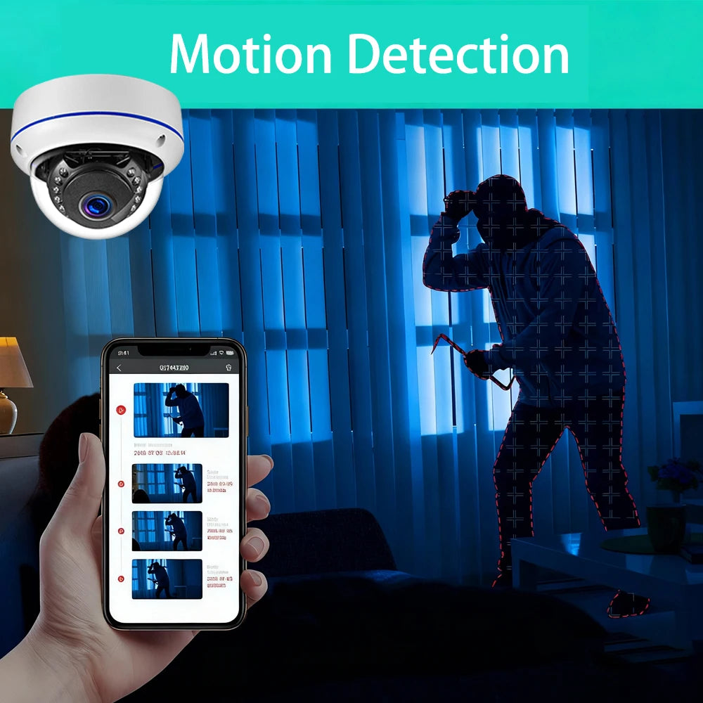 6MP H265+ Tuya Metal Dome POE IP Camera Audio Record CCTV Camera Vandalproof IP66 Outdoor Home Security Video Human Detection