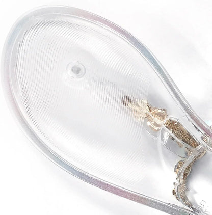 Women's Rhinestone T-Strap Clip Toe Jelly Flip Flop Sandals Summer Buckle Non-Slip Clear Crystal Thong Flat  for Beach Daily