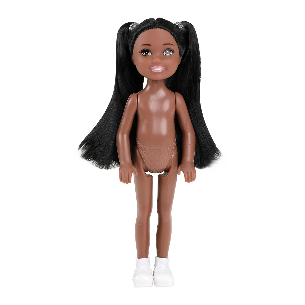 15cm BJD Dolls Shoes Multiple Movable Joints 1/12 3D Simulated Eye Dark Skin Hinge Doll Girl's DIY Dress Up Birthday Gifts Toys