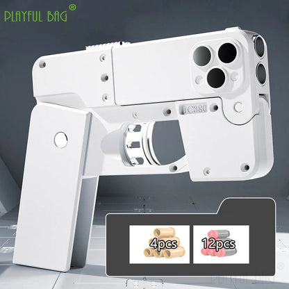 Phone 15 15Pro 15Pro Max Folding Mobile Phone Soft Bullet Launcher Mini Portable Toy Gun Model Adult Games Toy M4 AR15 AK ZG282