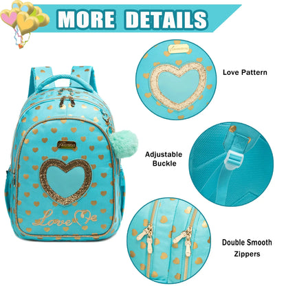 School Backpacks for Girls Backpack with Lunch Bag Pencil Case Elementary Primary Backpack for Teen Girls - Merit Sell
