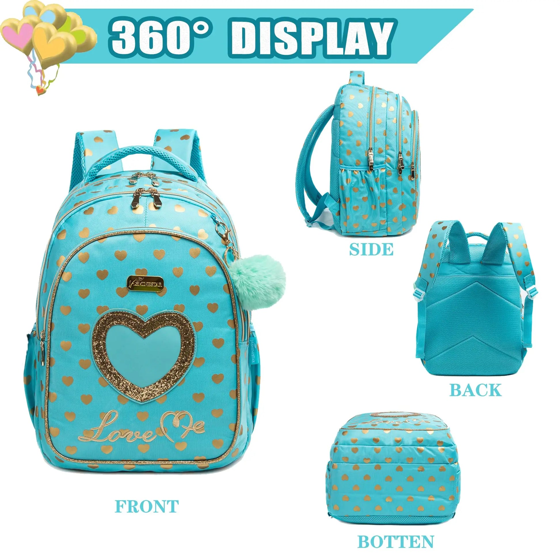 School Backpacks for Girls Backpack with Lunch Bag Pencil Case Elementary Primary Backpack for Teen Girls - Merit Sell