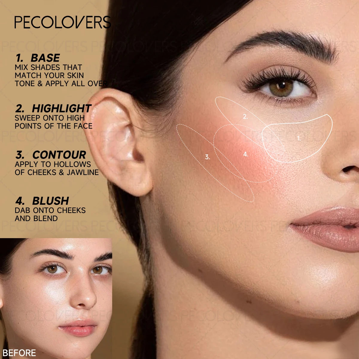 1PC Matte, Brightening, Natural Nude Makeup, High Pigment, Multi-functional Blush Stick, A Must-have Makeup Tool for Everyday