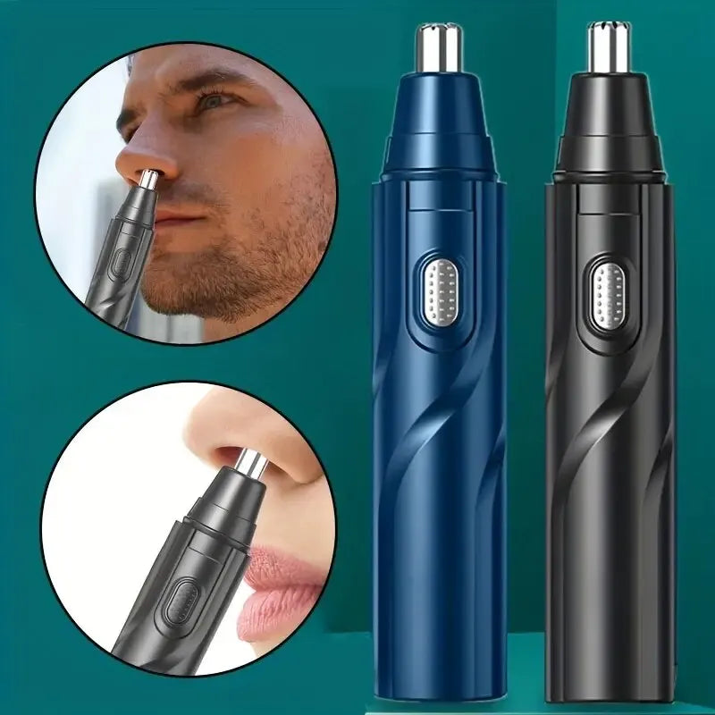 Black and Blue Electric Nose Hair Trimmers Ofer Low Noise High Torque,High Speed Motors for Washing Nose Hair for Both Men