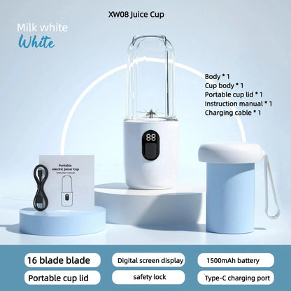 Portable Blender Bottle Electric 6 Blades Multifunction Juice Blender Fresh Juice Smoothie Blender Ice CrushCup Food Processor - Merit Sell