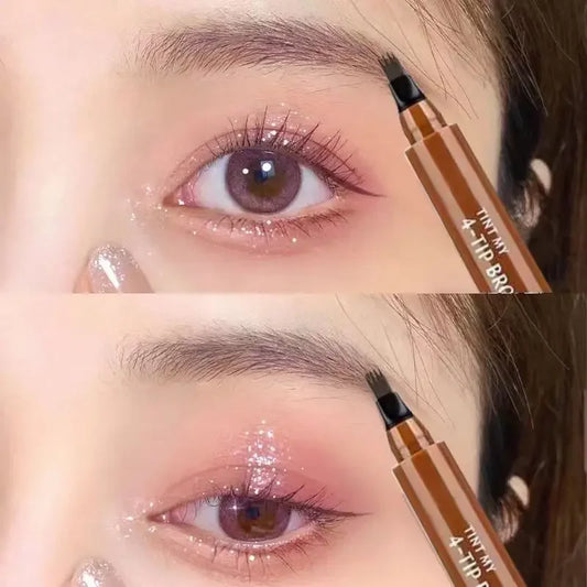 Eyebrows Pen Eyebrow Tattoo Waterproof Liquid Black Eye Brow Makeup Pencil Microblading