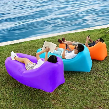 Inflatable Lazy Sofa Bed, Portable Camping Sofa Mattress, Foldable Festival Recliner for Outdoor Beach outskirts single-person