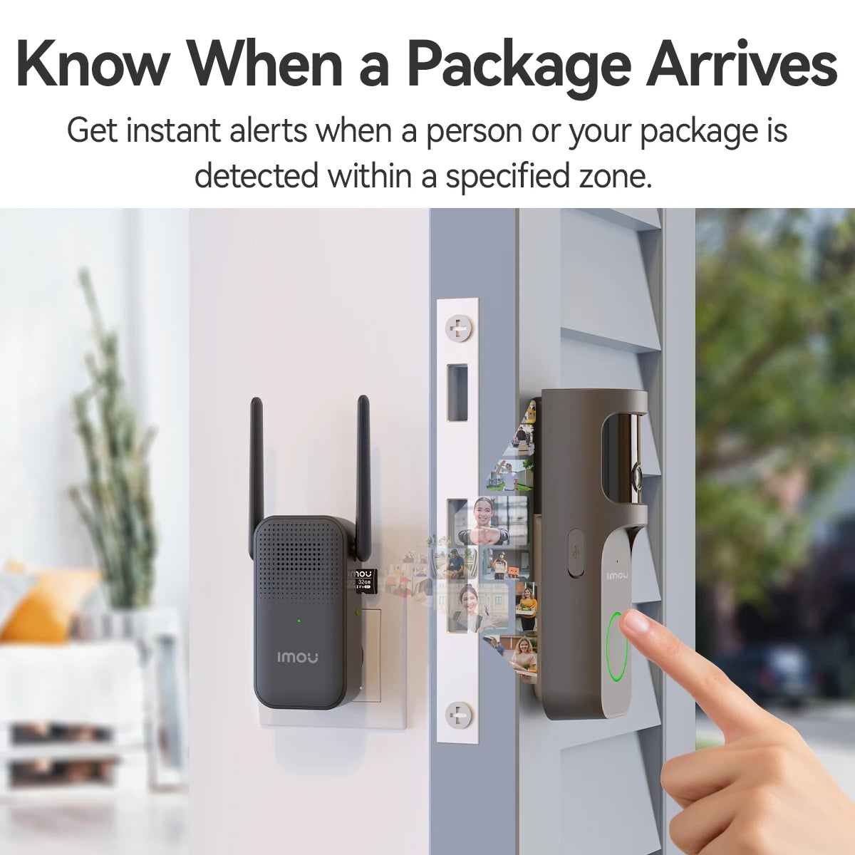 IMOU 2k Video Doorbell 3 with Chime fisheye lens Human Package Detection Rechargeable Battery Two-way Talk Waterproof 360° View
