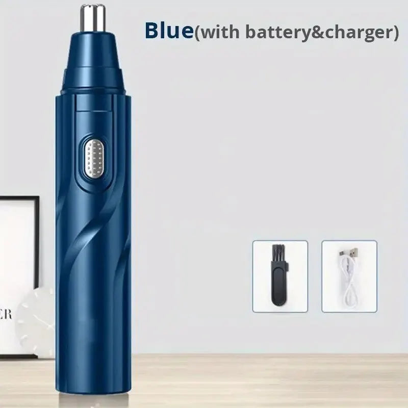 Black and Blue Electric Nose Hair Trimmers Ofer Low Noise High Torque,High Speed Motors for Washing Nose Hair for Both Men