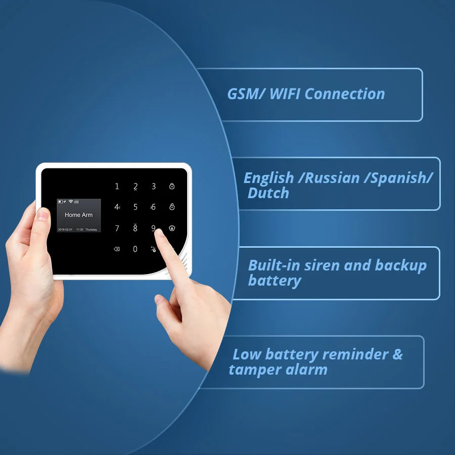 Smart Gsm Wifi Alarm System for Home Wireless Security Alarm House App Alert Motion Detector Door Sensor Alarm Built in Siren