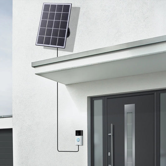 4W Solar Charger IP65 Waterproof Solar Panel Charger 9.8Ft Charging Cable Solar Panel Kit for Ring Video Doorbell 4/3/3 Plus/2